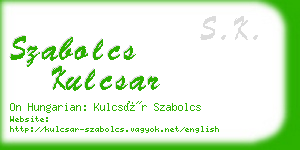 szabolcs kulcsar business card